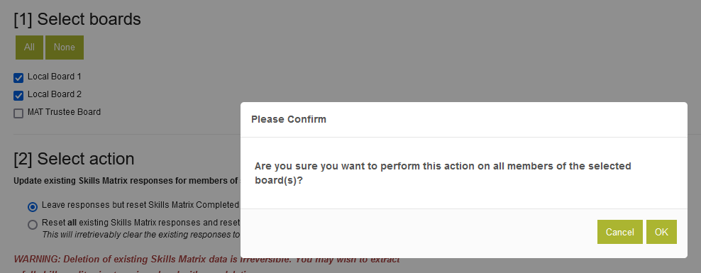 Pop Up Warning