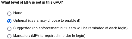 MFA Options for GVO