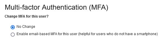 User not registered for MFA